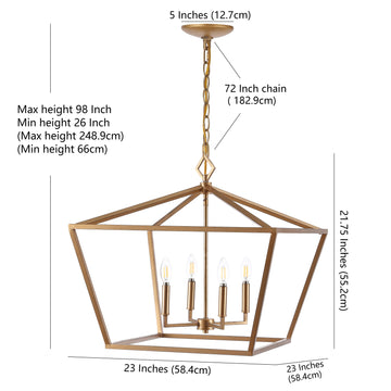 Gatsby 23" Adjustable Iron Rustic Glam LED Pendant